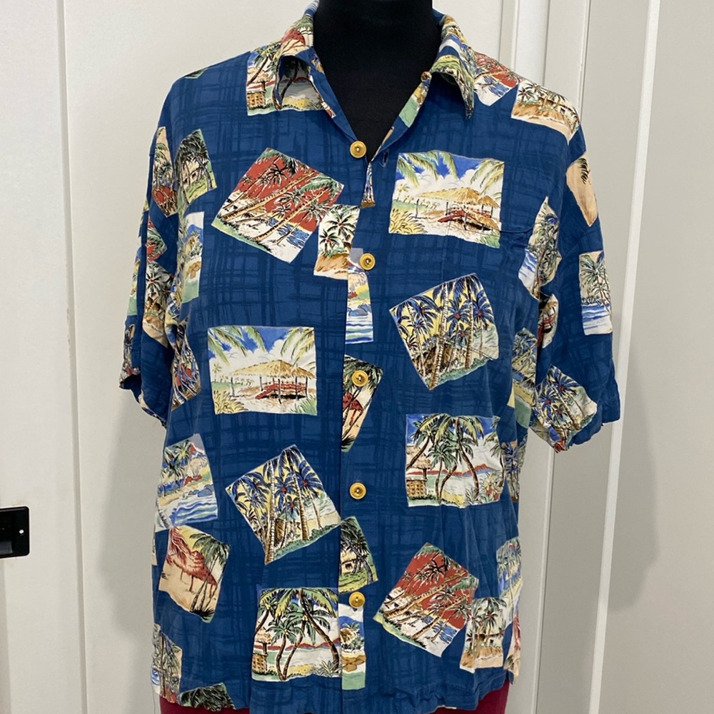 Quicksilver, Silver Edition Button Up Aloha Tropi… - image 1